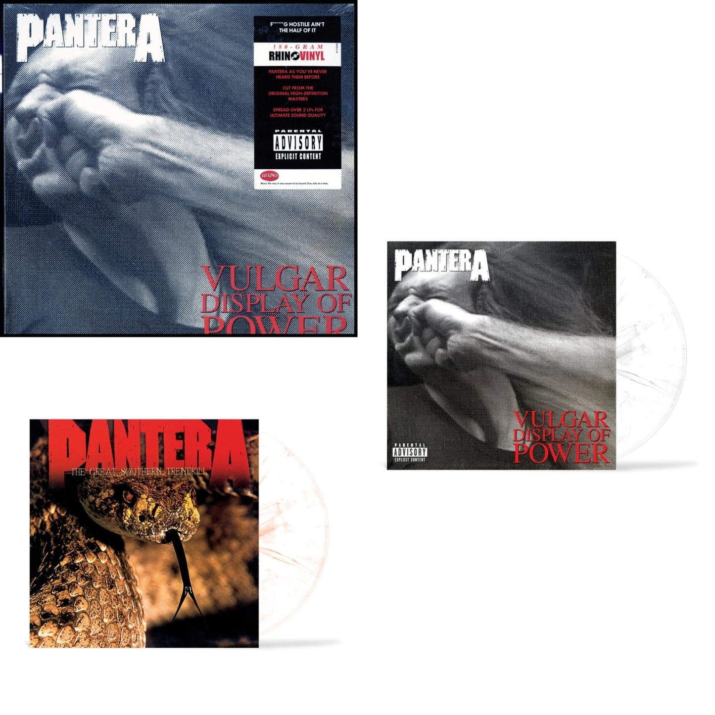 Pantera - Great Southern Trendkill (Marbled Orange LP Vinyl) (I) & Vulgar Display Of Power (Marbled Black/Grey LP Vinyl) (I) & Vulgar Display Of Power