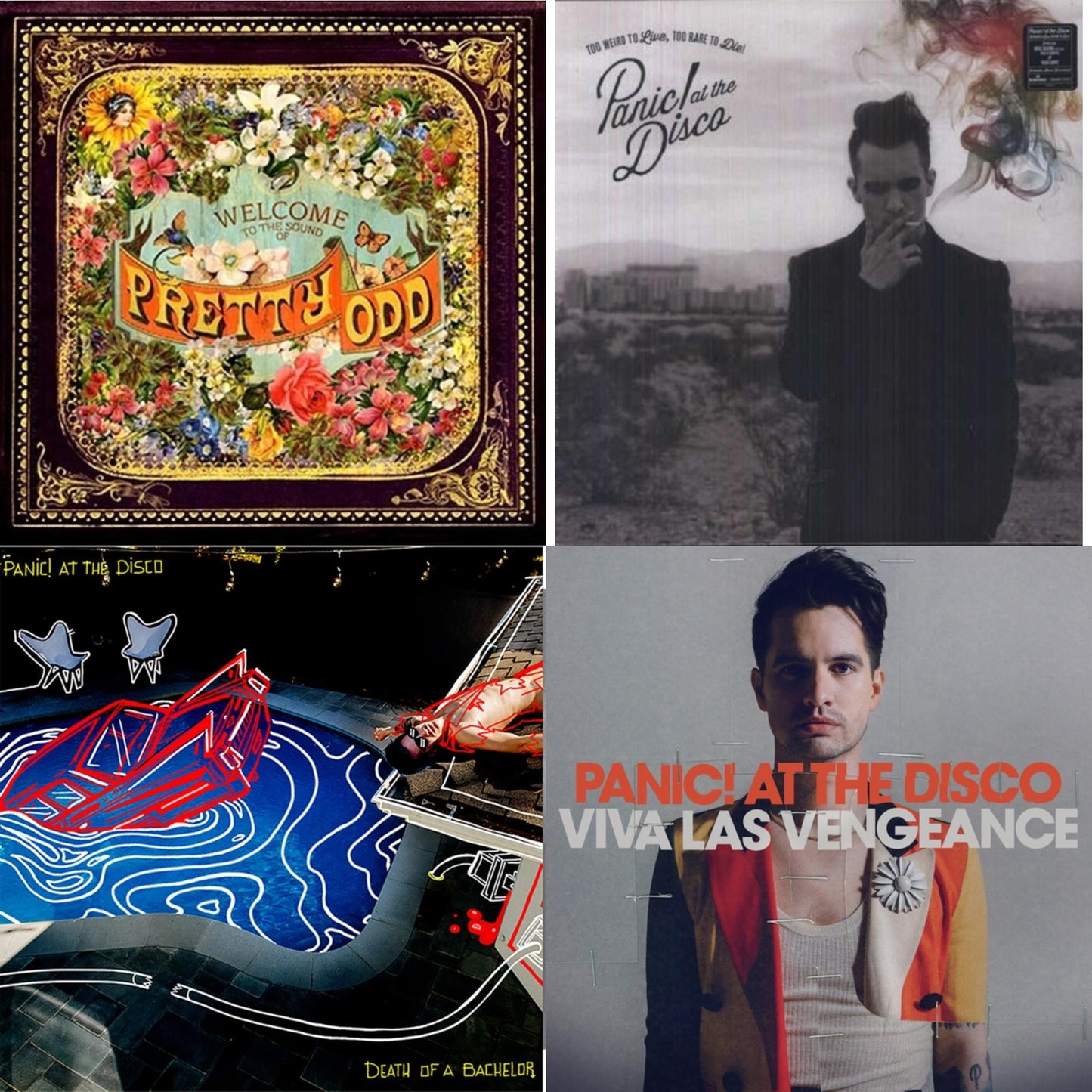 Panic! At The Disco - Viva Las Vengeance & Death Of A Bachelor (Fbr 25Th Anniversary/Silver LP Vinyl) & Too Weird To Live Too Rare To Die & Pretty Odd