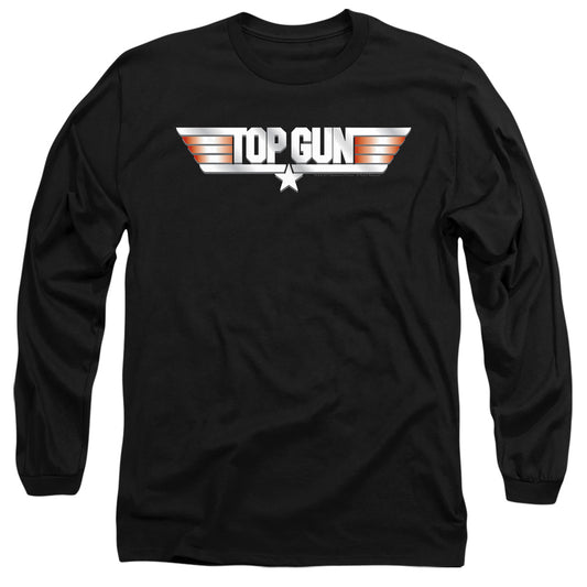 Top Gun Logo Mens Long Sleeve Shirt Black Officially Licensed
