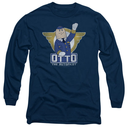 Airplane Otto Mens Long Sleeve Shirt Navy