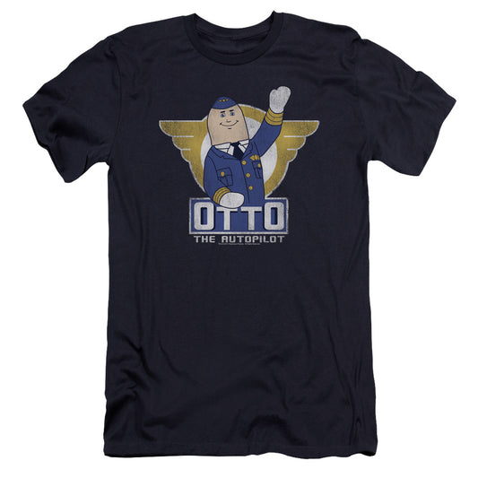 Airplane Otto Premium Bella Canvas Slim Fit Mens T Shirt Navy