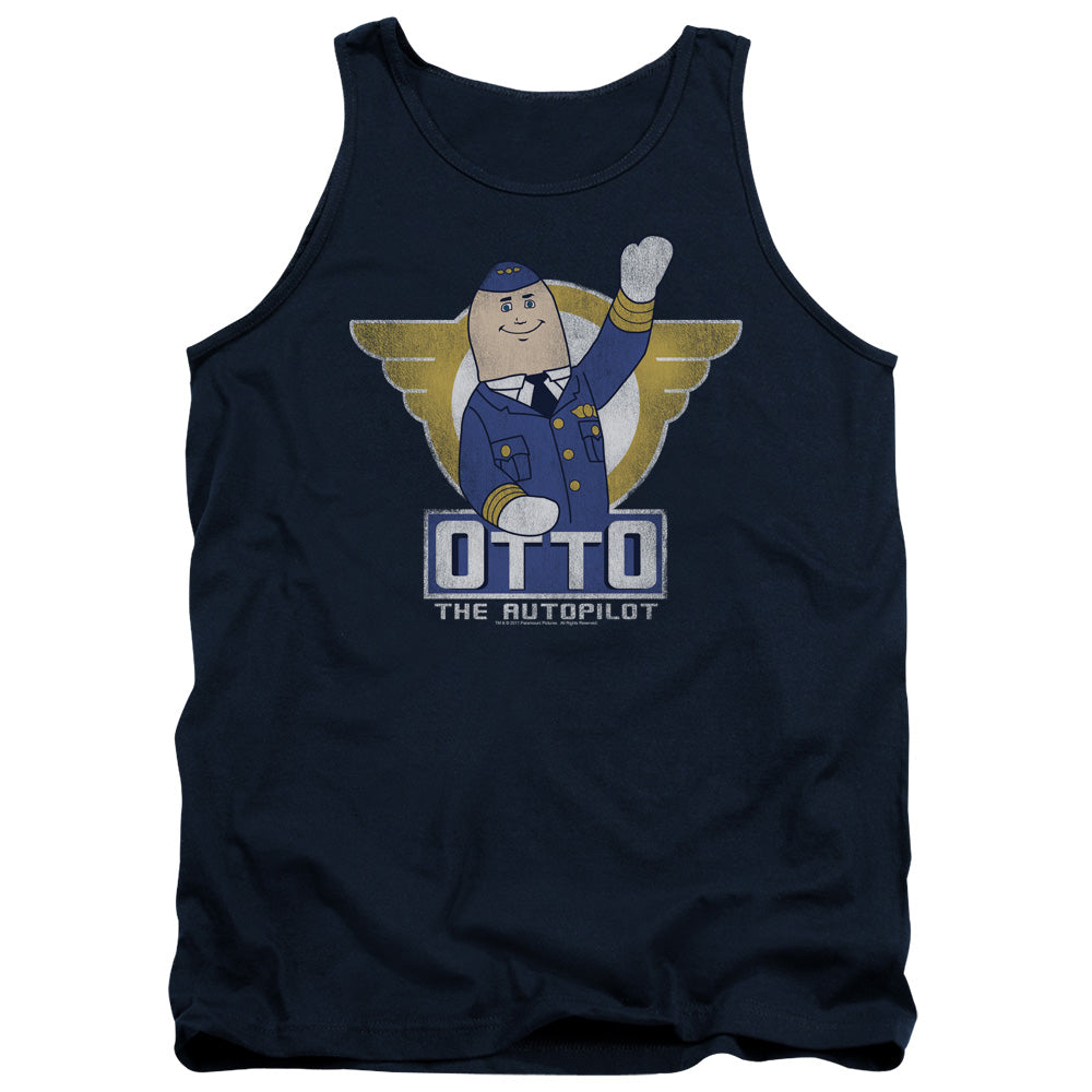 Airplane Otto Mens Tank Top Shirt Navy