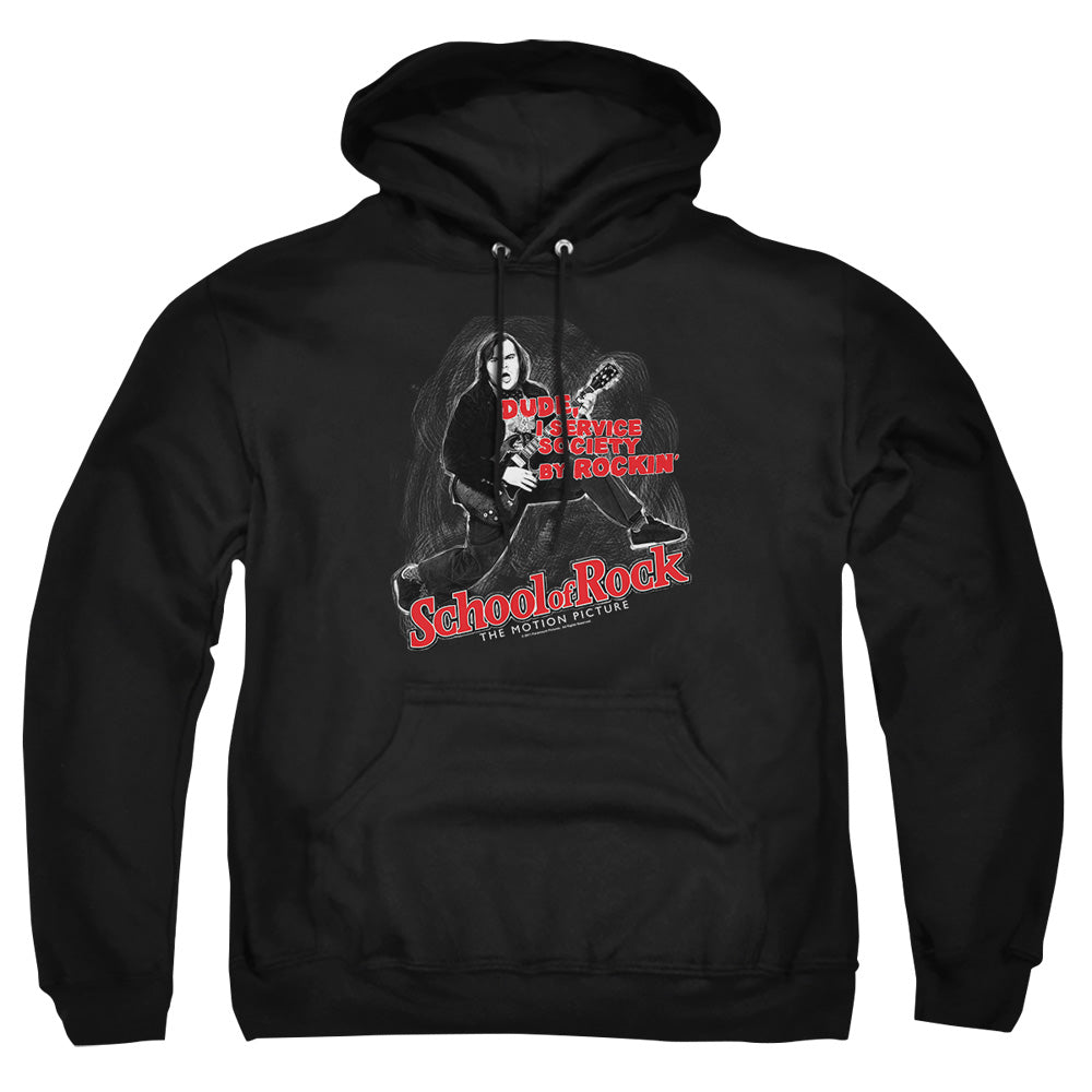 School Of Rock Rockin Mens Hoodie Black Officially Licensed