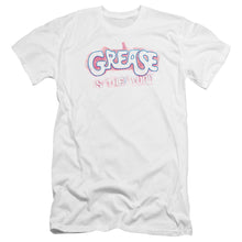Load image into Gallery viewer, Grease Grease Is The Word Premium Bella Canvas Slim Fit Mens T Shirt White
