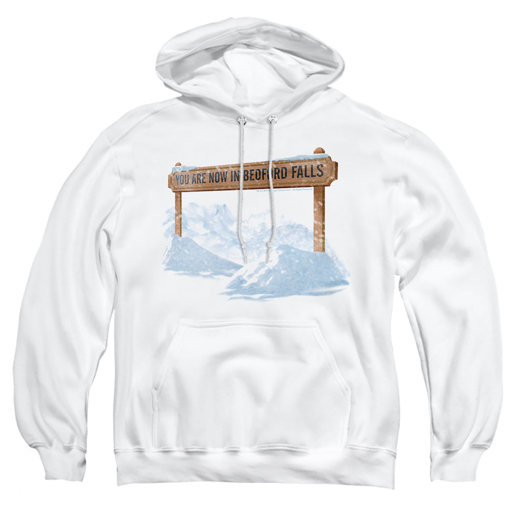 Its A Wonderful Life Bedford Falls Mens Hoodie White Officially Licensed