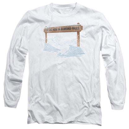 Its A Wonderful Life Bedford Falls Mens Long Sleeve Shirt White Officially Licensed Officially Licensed