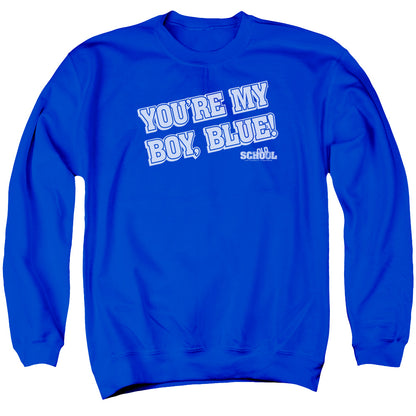 Old School My Boy Blue Mens Crewneck Sweatshirt Royal Blue Officially Licensed