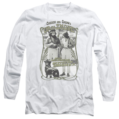 Up In Smoke Labrador Mens Long Sleeve Shirt White Officially Licensed