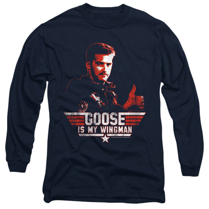 Top Gun Wingman Goose Mens Long Sleeve Shirt Navy Officially Licensed