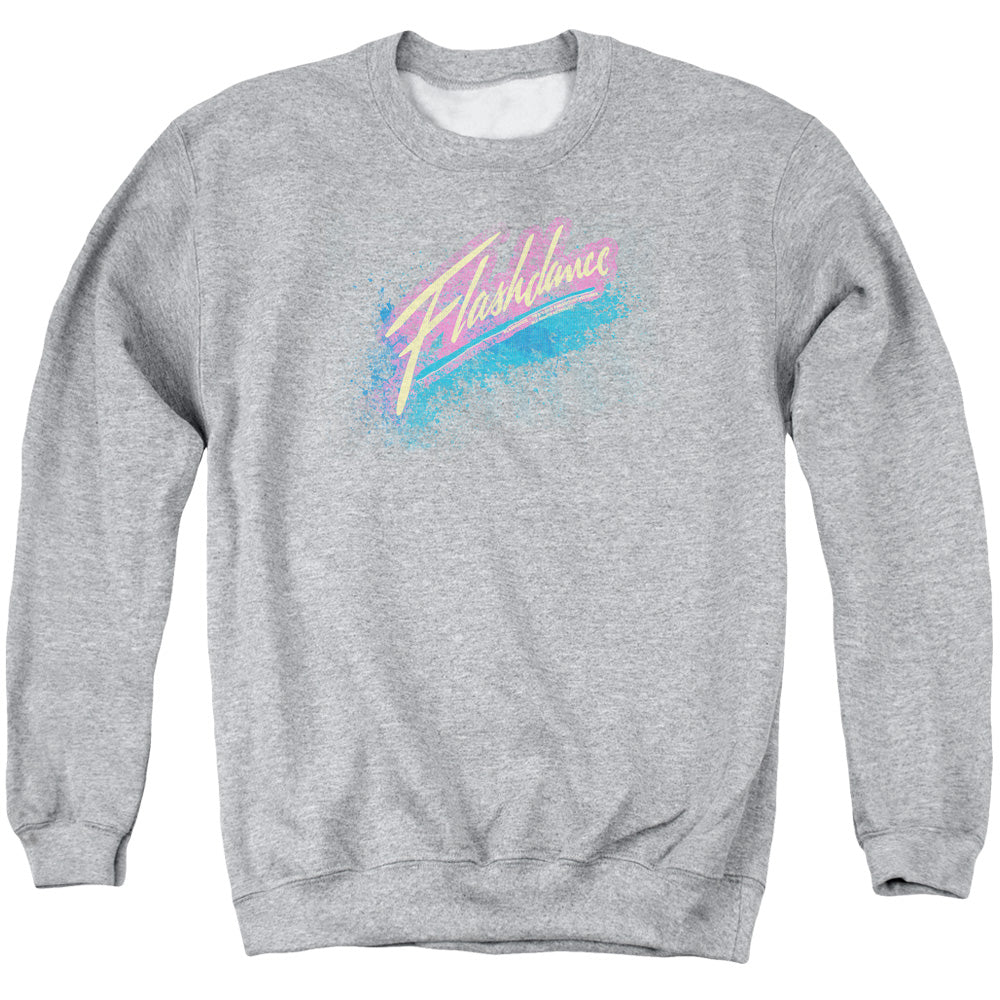 Flashdance Spray Logo Mens Crewneck Sweatshirt Athletic Heather