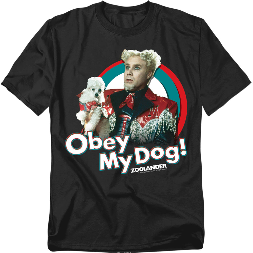 Zoolander Obey My Dog Mens T Shirt Black Officially Licensed