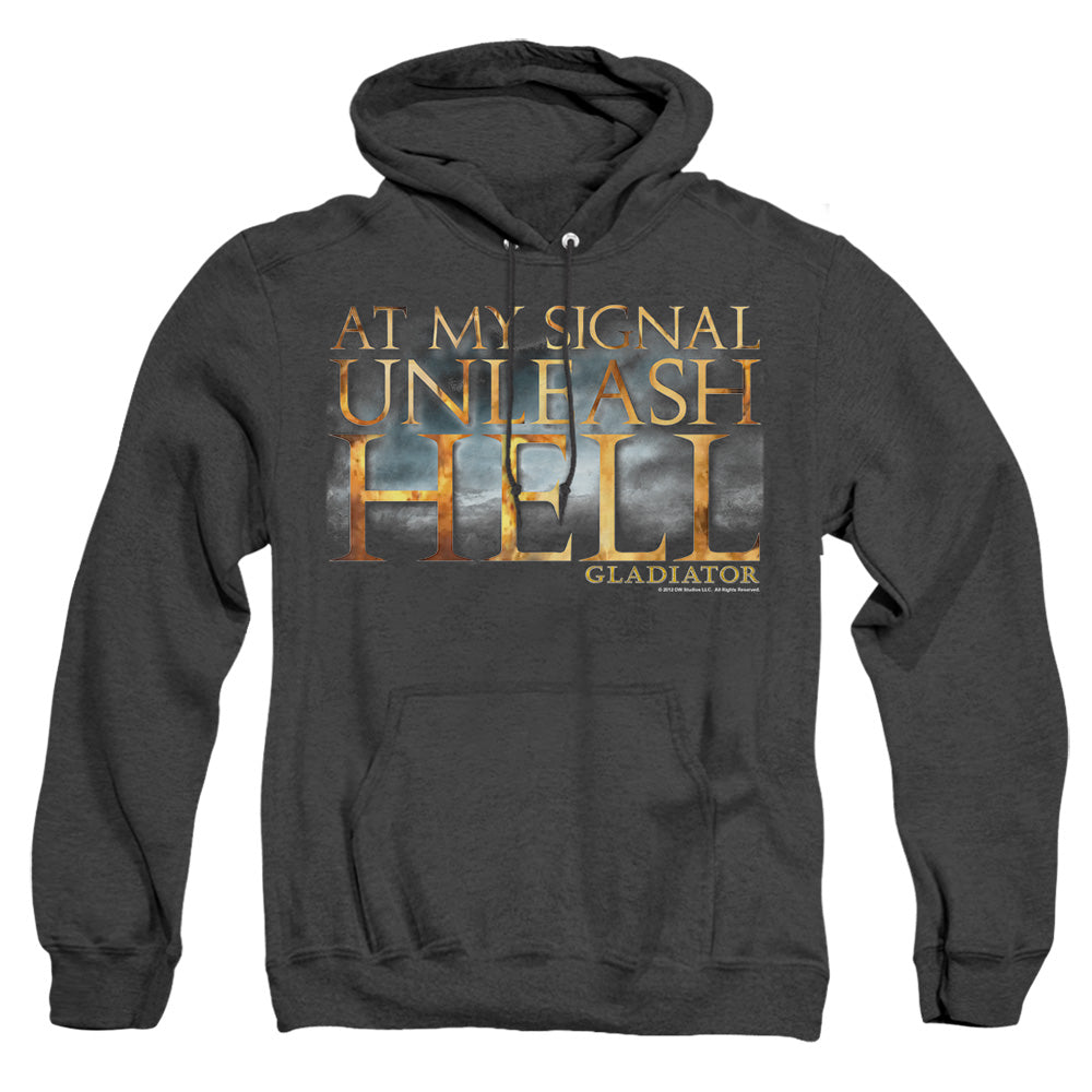 Gladiator Unleash Hell Heather Mens Hoodie Black Officially Licensed
