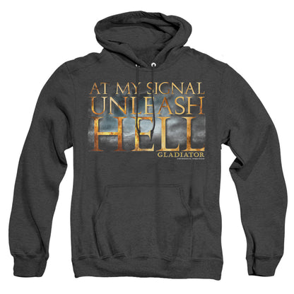 Gladiator Unleash Hell Heather Mens Hoodie Black Officially Licensed
