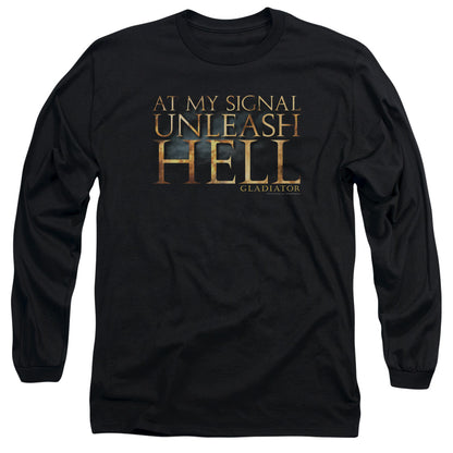 Gladiator Unleash Hell Mens Long Sleeve Shirt Black Officially Licensed Officially Licensed