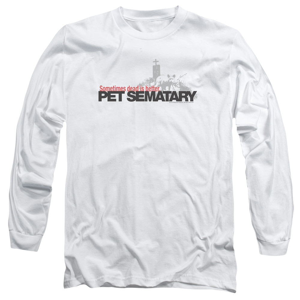 Pet Sematary Logo Mens Long Sleeve Shirt White Officially Licensed
