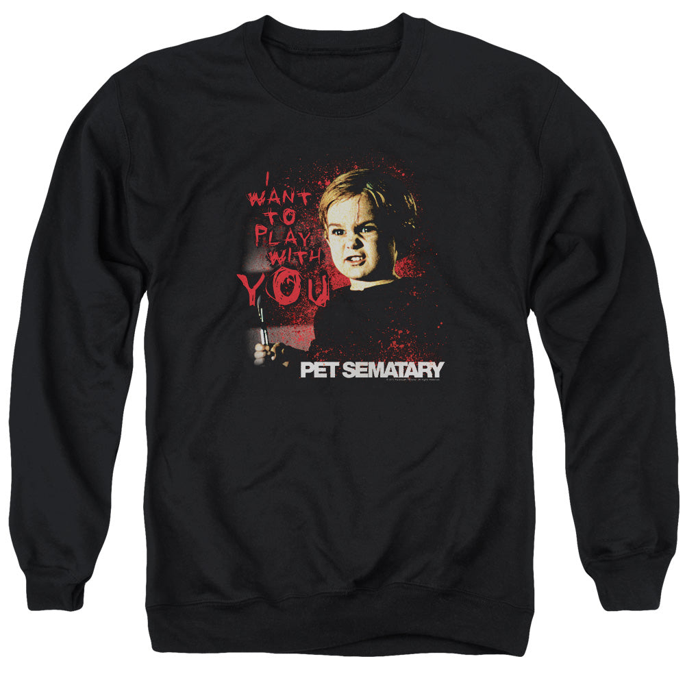 Pet Sematary I Want To Play Mens Crewneck Sweatshirt Black Officially Licensed