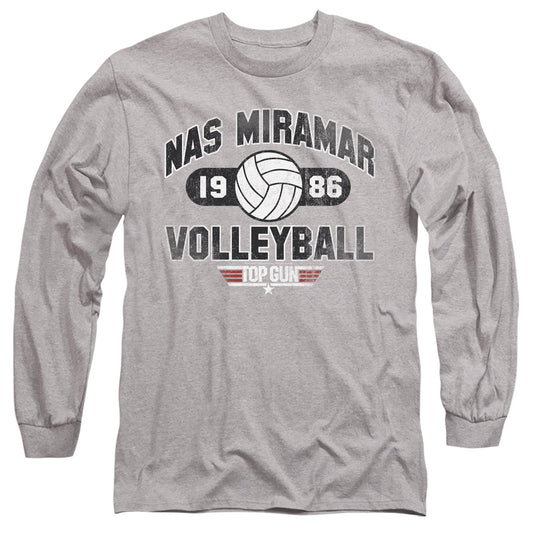 Top Gun Nas Miramar Volleyball Mens Long Sleeve Shirt Athletic Heather Officially Licensed