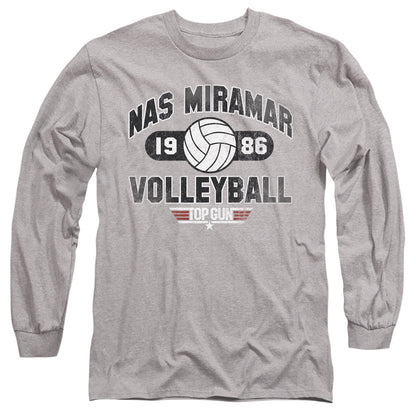 Top Gun Nas Miramar Volleyball Mens Long Sleeve Shirt Athletic Heather Officially Licensed