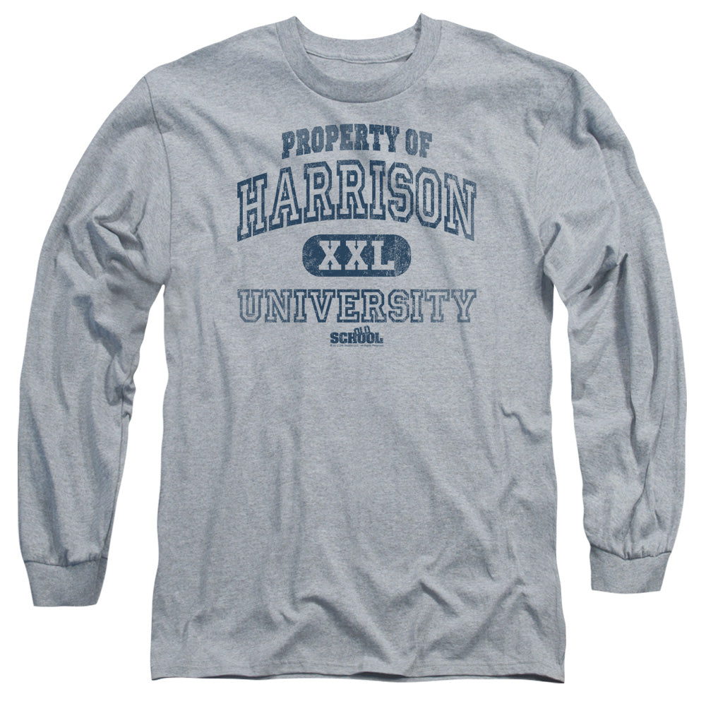 Old School Property Of Harrison Mens Long Sleeve Shirt Athletic Heather Officially Licensed
