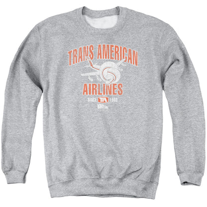 Airplane Trans American Mens Crewneck Sweatshirt Athletic Heather