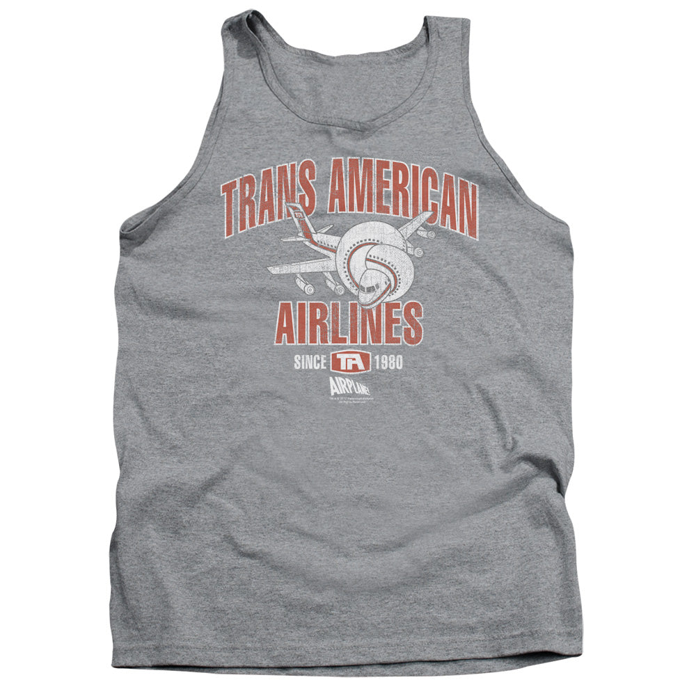 Airplane Trans American Mens Tank Top Shirt Athletic Heather