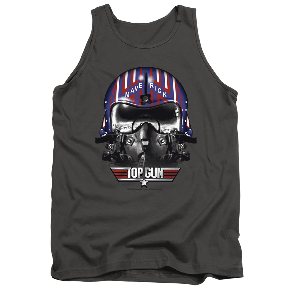 Top Gun Maverick Helmet Mens Tank Top Shirt Charcoal