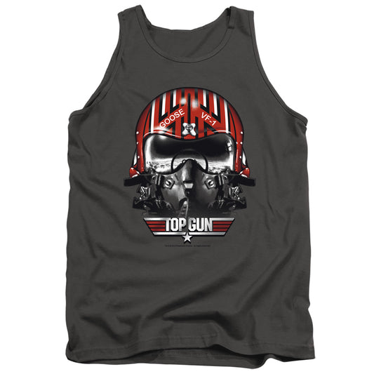 Top Gun Goose Helmet Mens Tank Top Shirt Charcoal