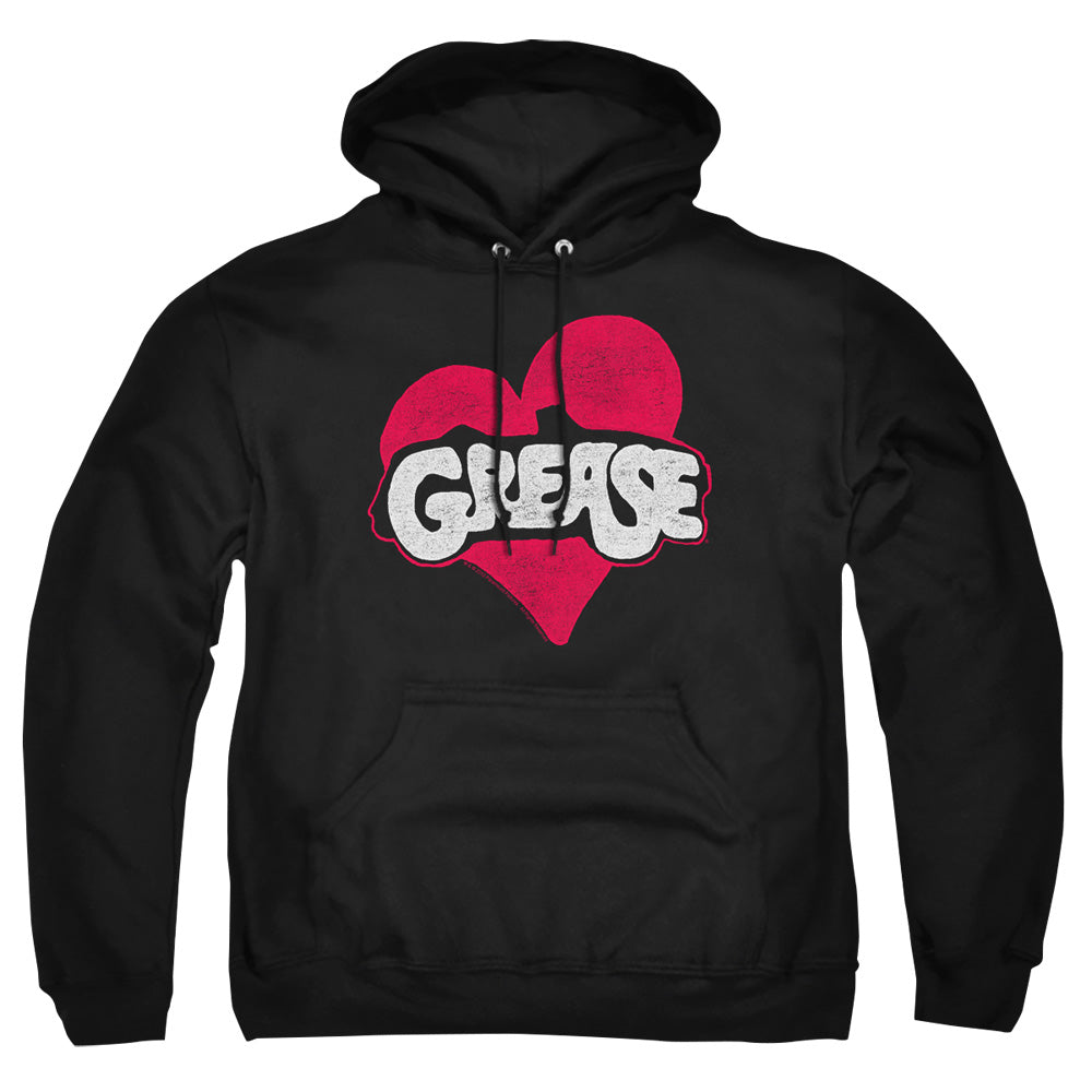 Grease Heart Mens Hoodie Black Officially Licensed