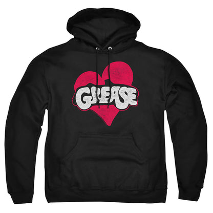 Grease Heart Mens Hoodie Black Officially Licensed
