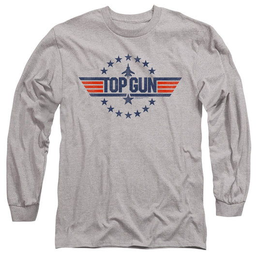 Top Gun Star Logo Mens Long Sleeve Shirt Athletic Heather Officially Licensed