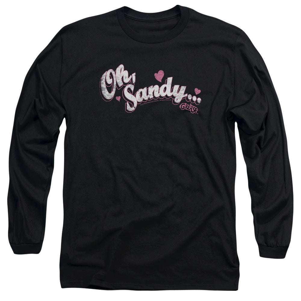Grease Oh Sandy Mens Long Sleeve Shirt Black Officially Licensed Officially Licensed