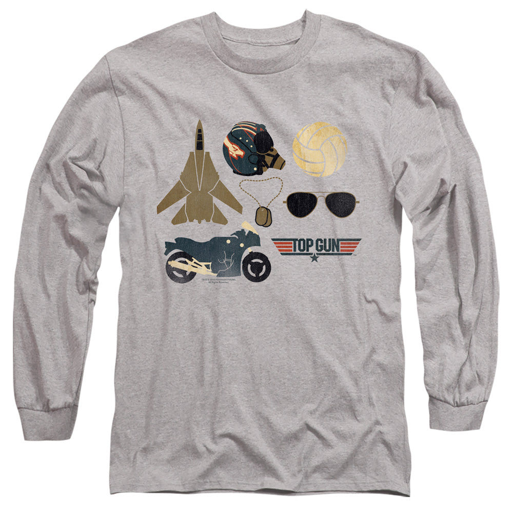 Top Gun Items Mens Long Sleeve Shirt Athletic Heather Officially Licensed