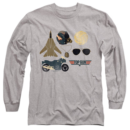 Top Gun Items Mens Long Sleeve Shirt Athletic Heather Officially Licensed