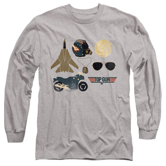 Top Gun Items Mens Long Sleeve Shirt Athletic Heather Officially Licensed