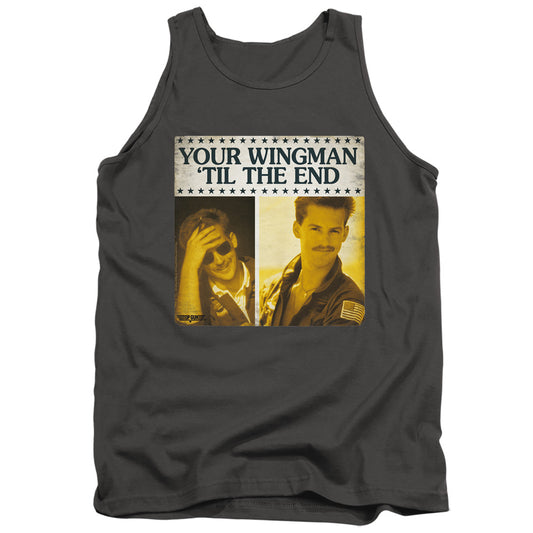 Top Gun Til The End Mens Tank Top Shirt Charcoal