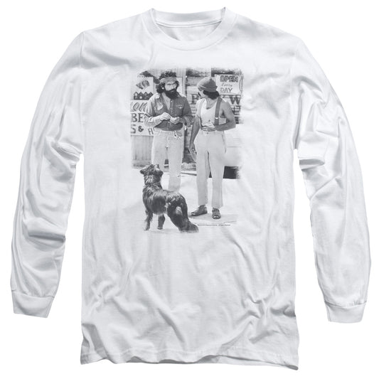 Up In Oke Cheech Chong Dog Mens Long Sleeve Shirt White