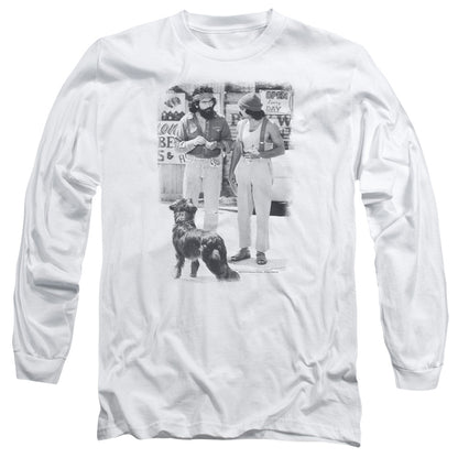 Up In Smoke Cheech Chong Dog Mens Long Sleeve Shirt White Officially Licensed