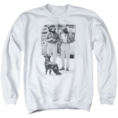 Up In Smoke Cheech Chong Dog Mens Crewneck Sweatshirt White Officially Licensed