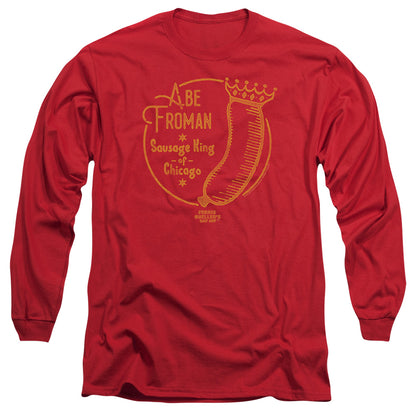 Ferris Bueller Abe Froman Mens Long Sleeve Shirt Red Officially Licensed
