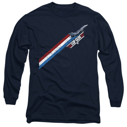 Top Gun Stripes Mens Long Sleeve Shirt Navy Officially Licensed