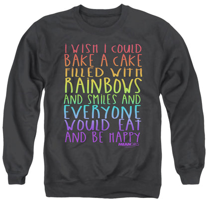 Mean Girls Rainbows And Cake Mens Crewneck Sweatshirt Black Officially Licensed
