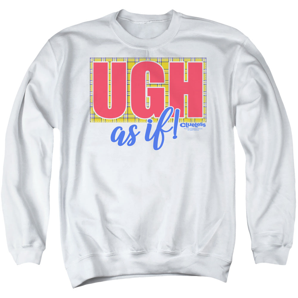 Clueless Ugh As If Mens Crewneck Sweatshirt White Officially Licensed