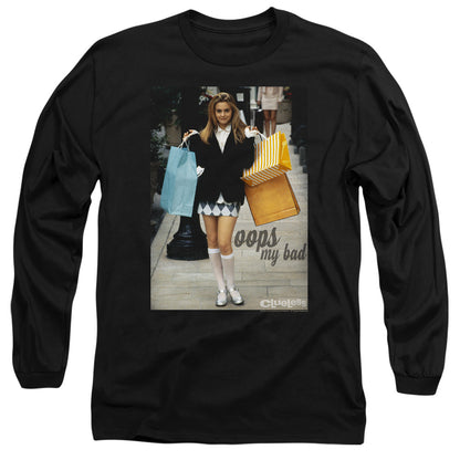 Clueless Oops My Bad Mens Long Sleeve Shirt Black Officially Licensed Officially Licensed