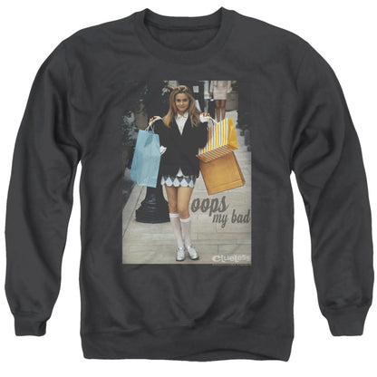 Clueless Oops My Bad Mens Crewneck Sweatshirt Black Officially Licensed