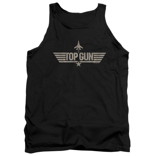 Paramount Top Gun Monotoned Logo Mens Tank Top Shirt Black