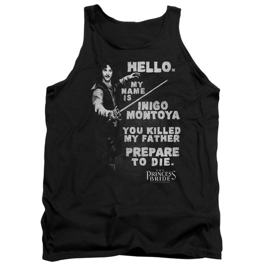 Princess Bride Hello Again Mens Tank Top Shirt Black