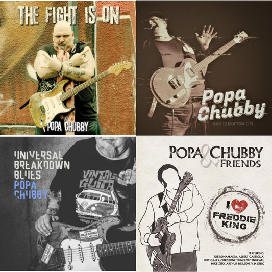Popa Chubby - Fight Is On & Back To New York City & Universal Breakdown Blues & I Love Freddie King  - LP Vinyl Bundle