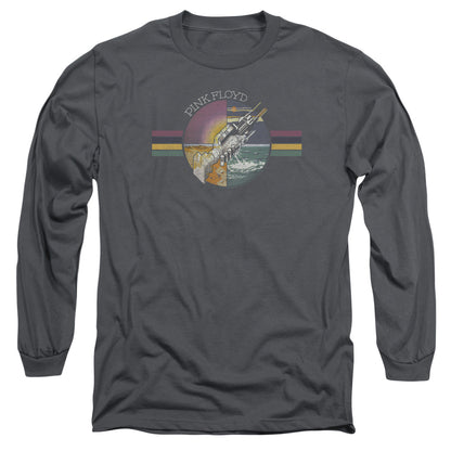 Pink Floyd Welcome To The Machine Mens Long Sleeve Shirt Charcoal