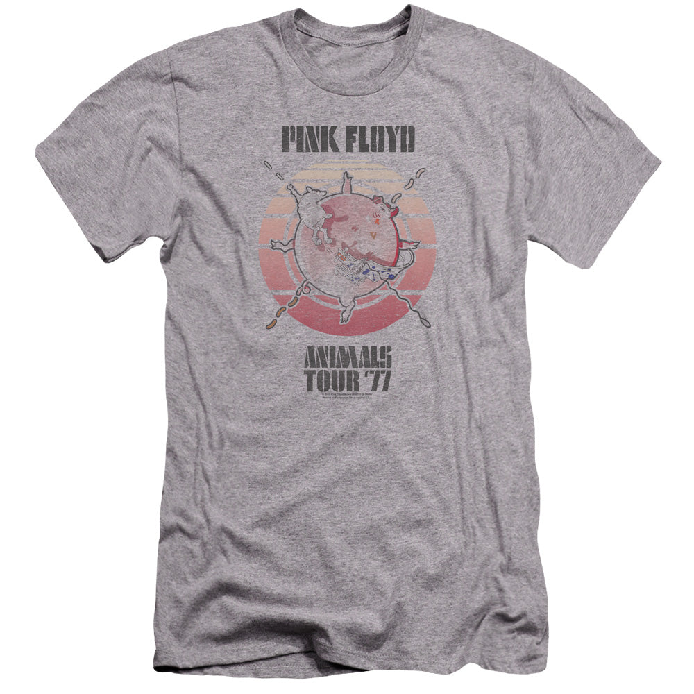 Pink Floyd Animals Tour 77 Hbo Premium Bella Canvas Slim Fit Mens T Shirt Athletic Heather