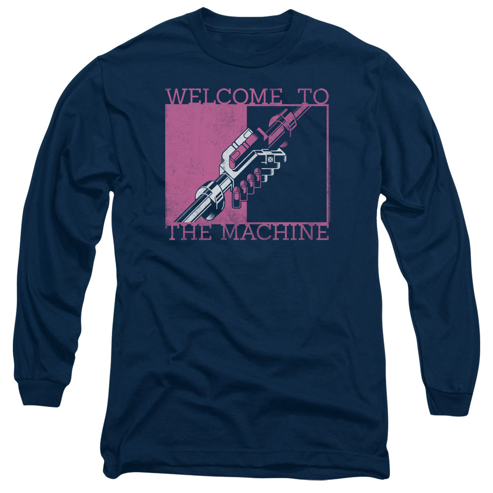 Pink Floyd Welcome To The Machine Mens Long Sleeve Shirt Navy